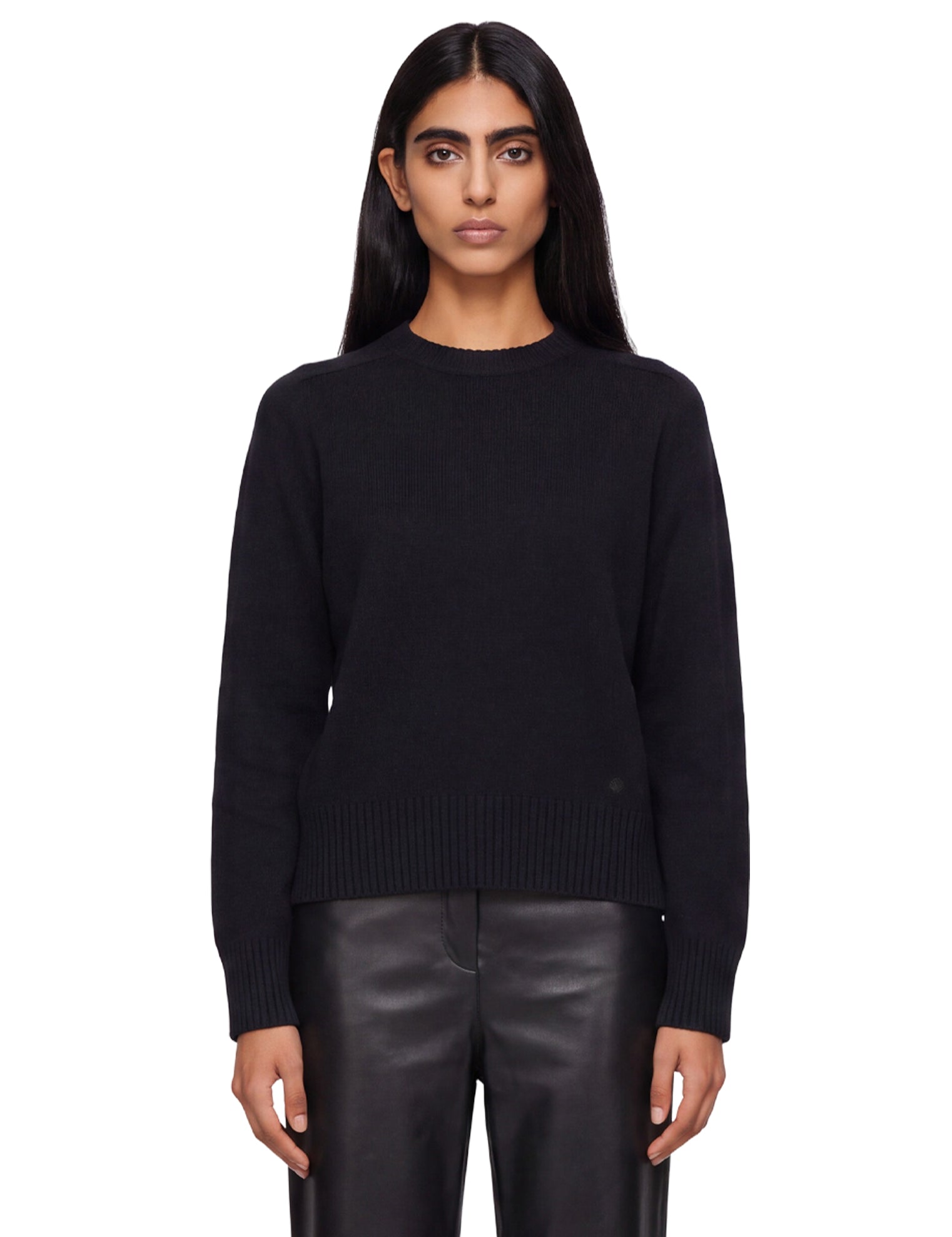 Maglione a girocollo in cashmere Baltra in nero 