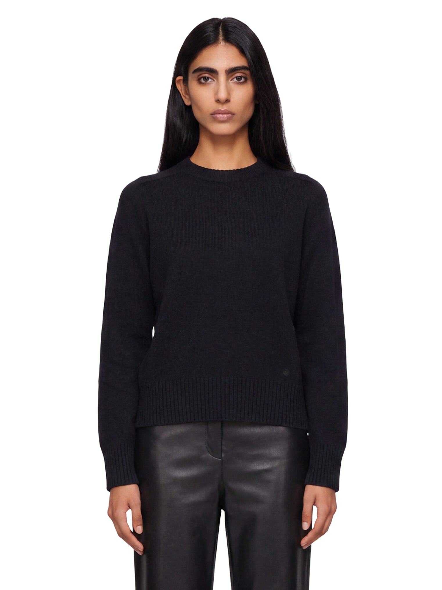 Maglione a girocollo in cashmere Baltra in nero 