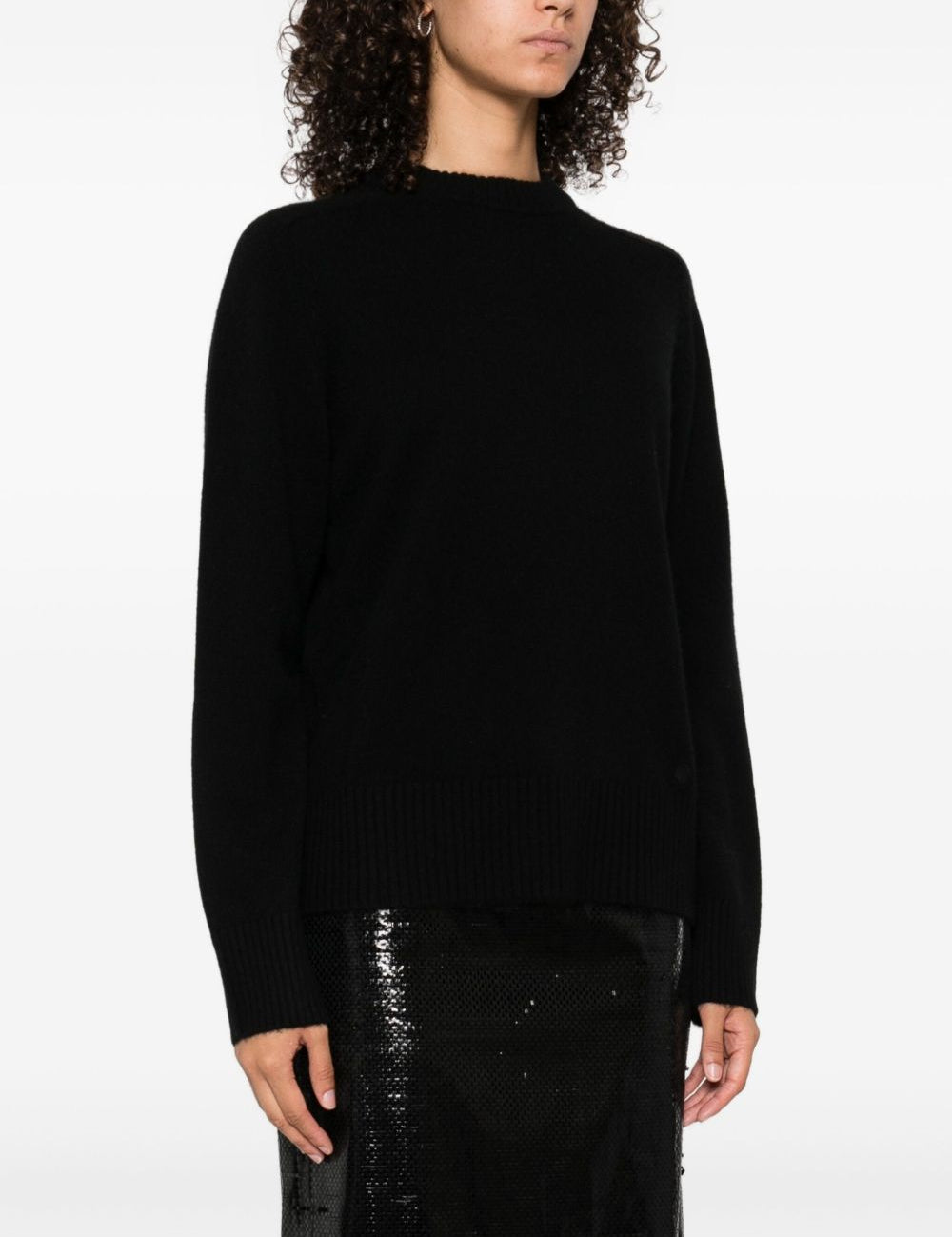Maglione a girocollo in cashmere Baltra in nero 