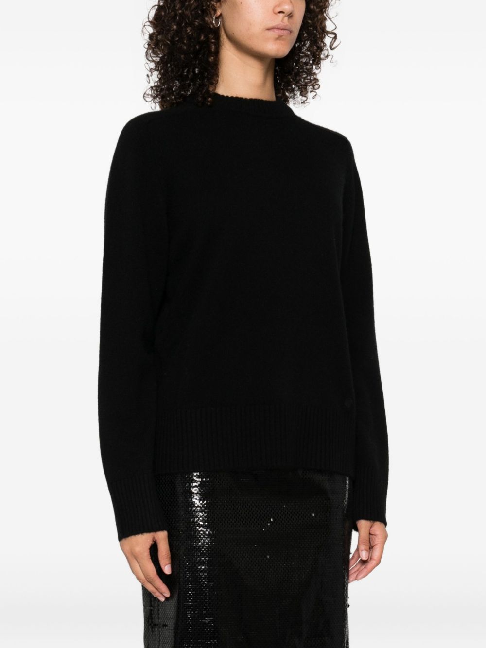 Maglione a girocollo in cashmere Baltra in nero 