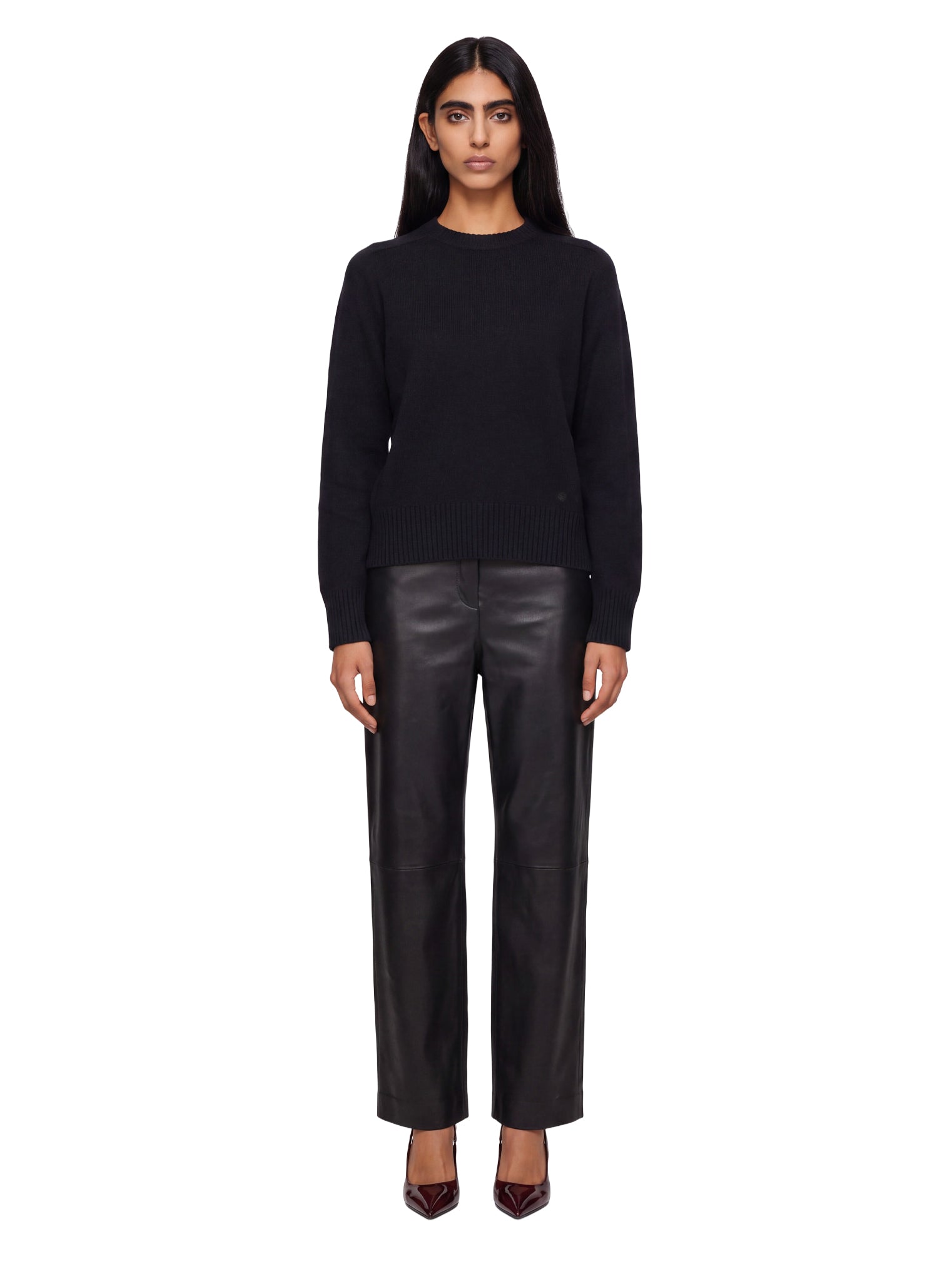 Maglione a girocollo in cashmere Baltra in nero 