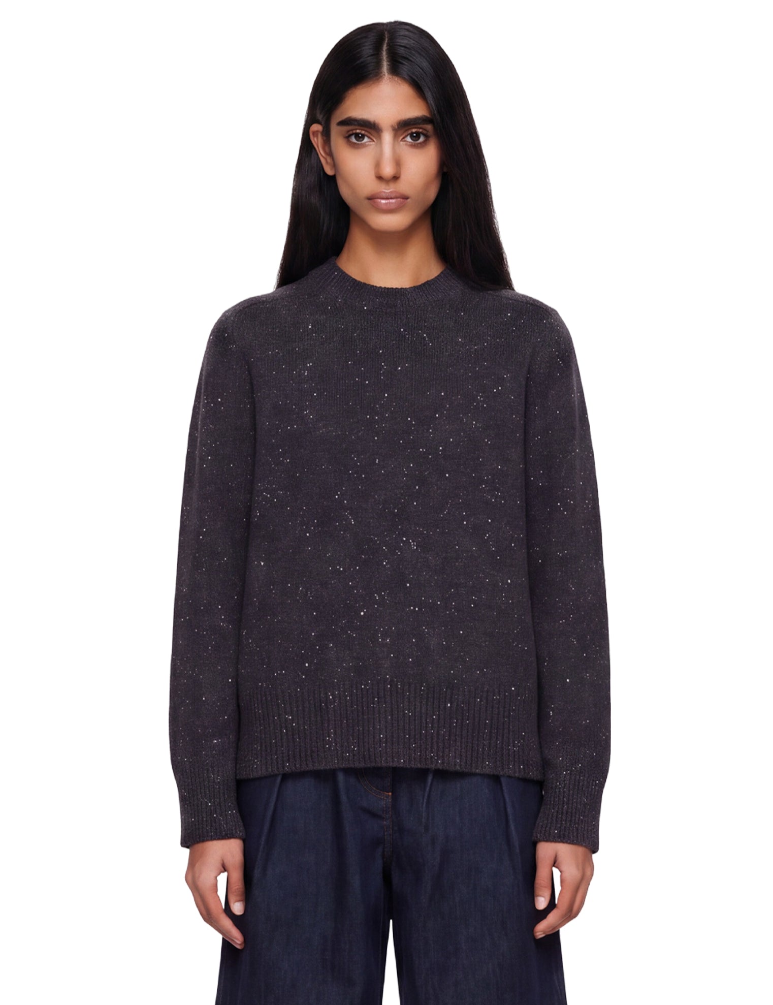 Maglione a girocollo in cashmere Baltra in grigio 