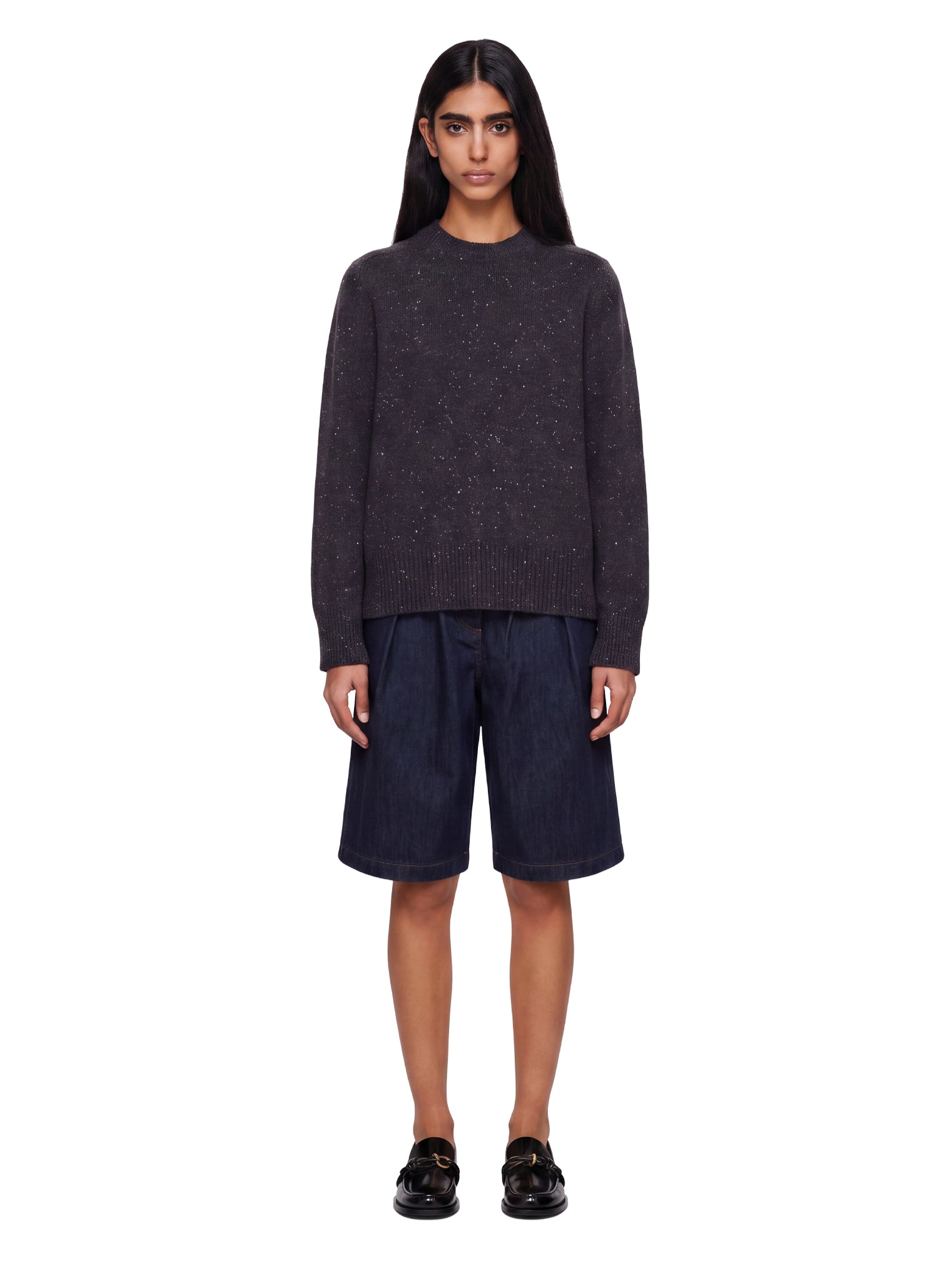 Maglione a girocollo in cashmere Baltra in grigio 