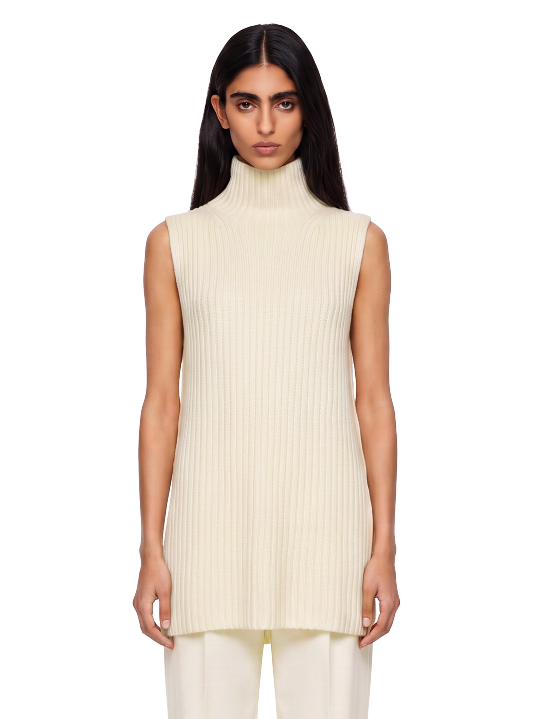 Gilet Becca in cashmere avorio 