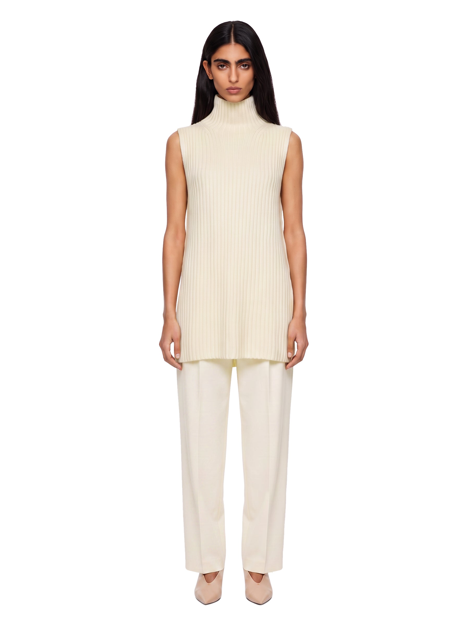 Gilet Becca in cashmere avorio 