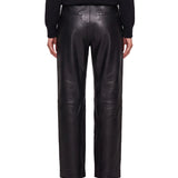 Pantaloni regular Cobe in pelle in nero 
