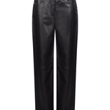 Pantaloni regular Cobe in pelle in nero 