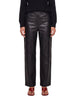 Pantaloni regular Cobe in pelle in nero