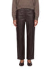 Pantaloni regular Cobe in pelle in marrone