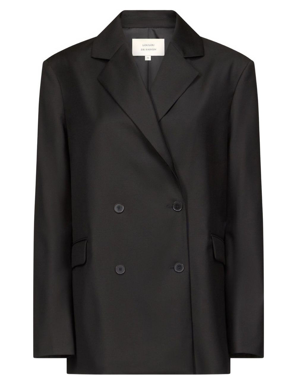 Blazer doppiopetto con revers a lancia in nero 