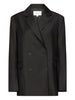 Blazer doppiopetto con revers a lancia in nero