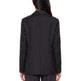 Blazer doppiopetto con revers a lancia in nero 