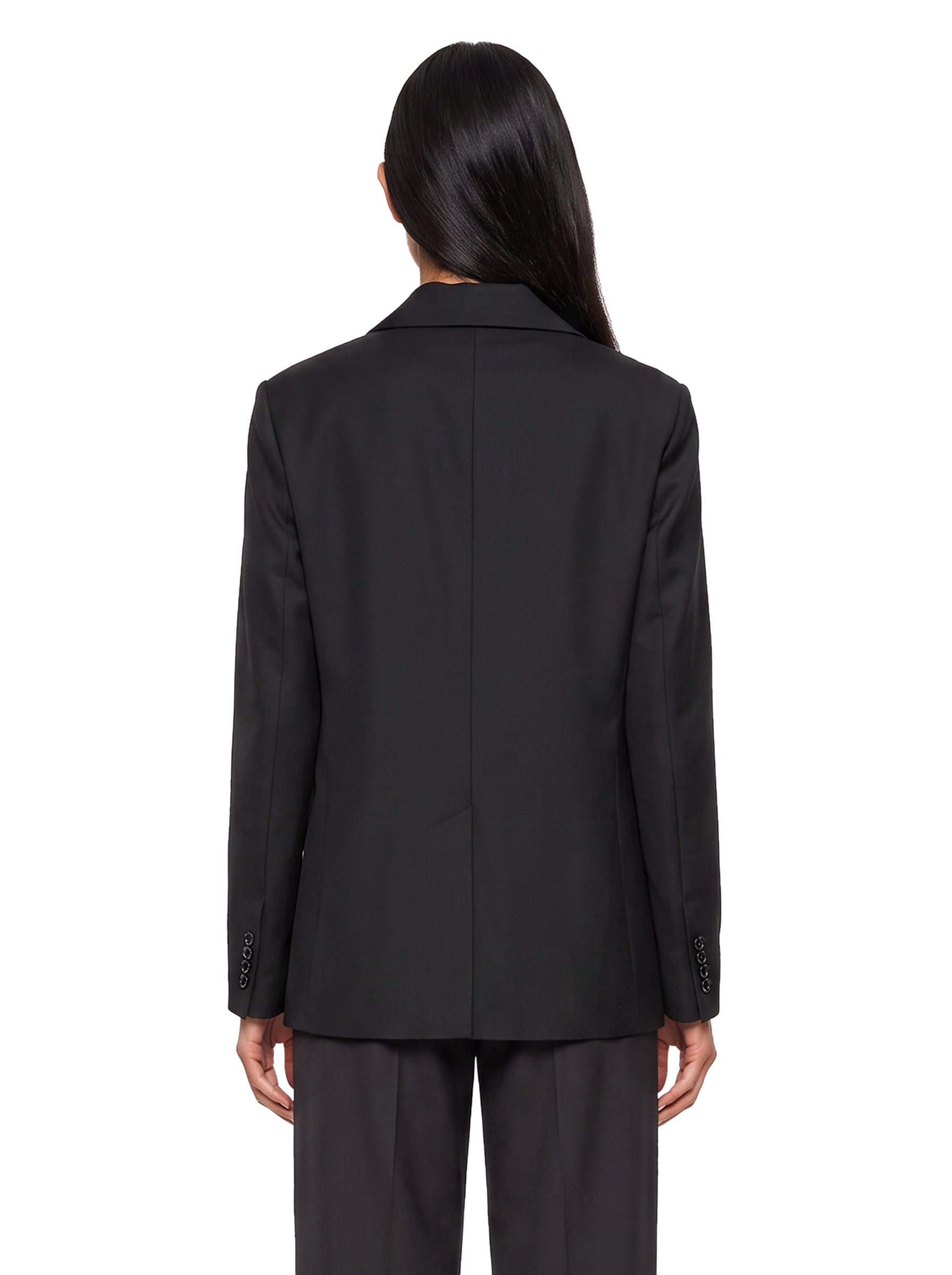 Blazer doppiopetto con revers a lancia in nero 