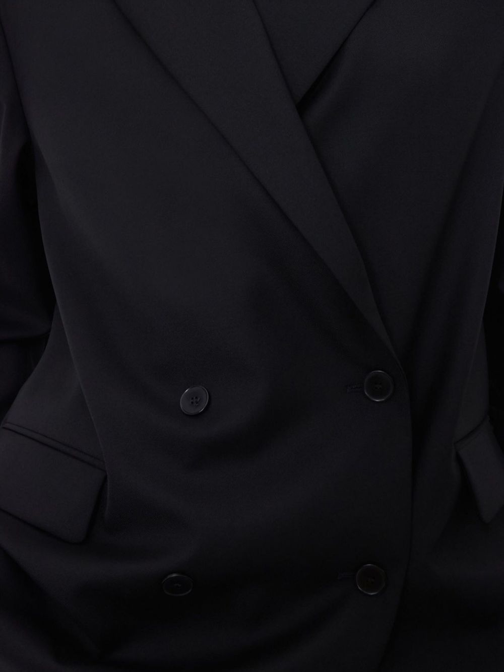 Blazer doppiopetto con revers a lancia in nero 