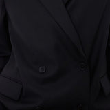Blazer doppiopetto con revers a lancia in nero 