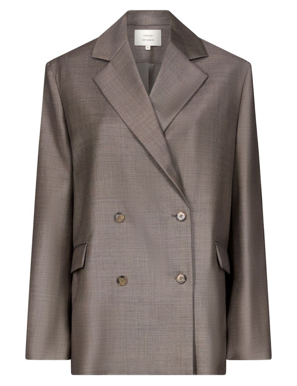 Blazer doppiopetto con revers a lancia in marrone 