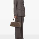 Blazer doppiopetto con revers a lancia in marrone 
