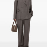 Blazer doppiopetto con revers a lancia in marrone 