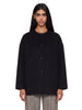 Dunne single-breasted coat in black