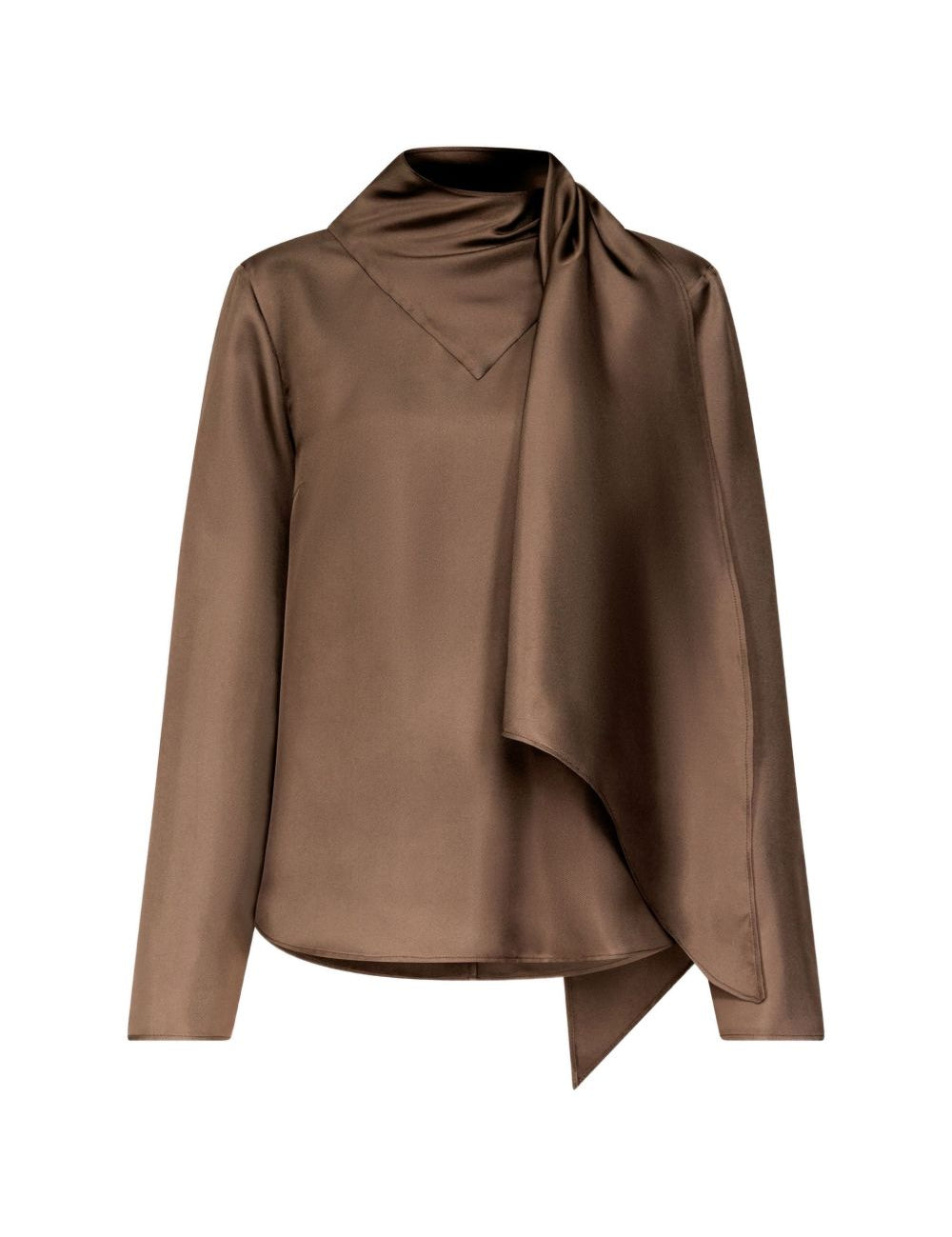 Blusa con foulard Gala in marrone 