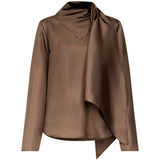 Blusa con foulard Gala in marrone 