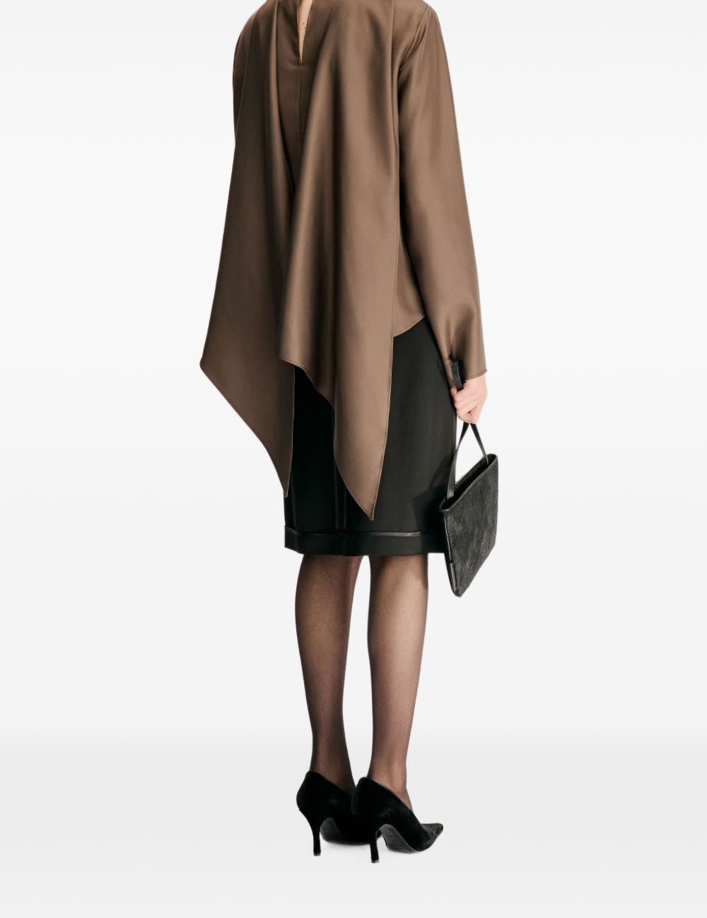 Blusa con foulard Gala in marrone 