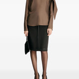 Blusa con foulard Gala in marrone 