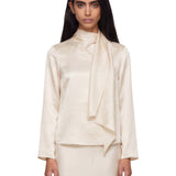 Blusa con foulard Gala in bianco 
