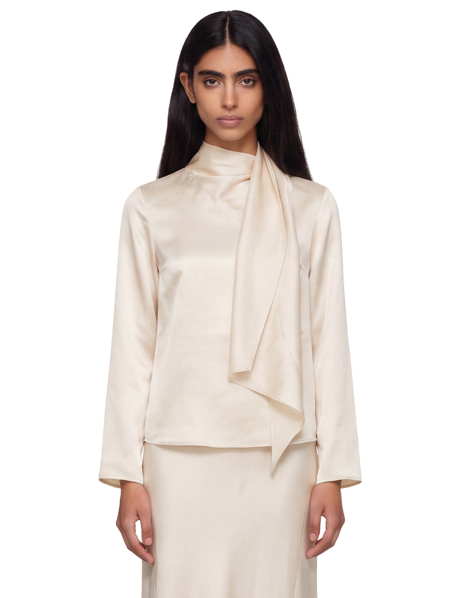 Blusa con foulard Gala in bianco 