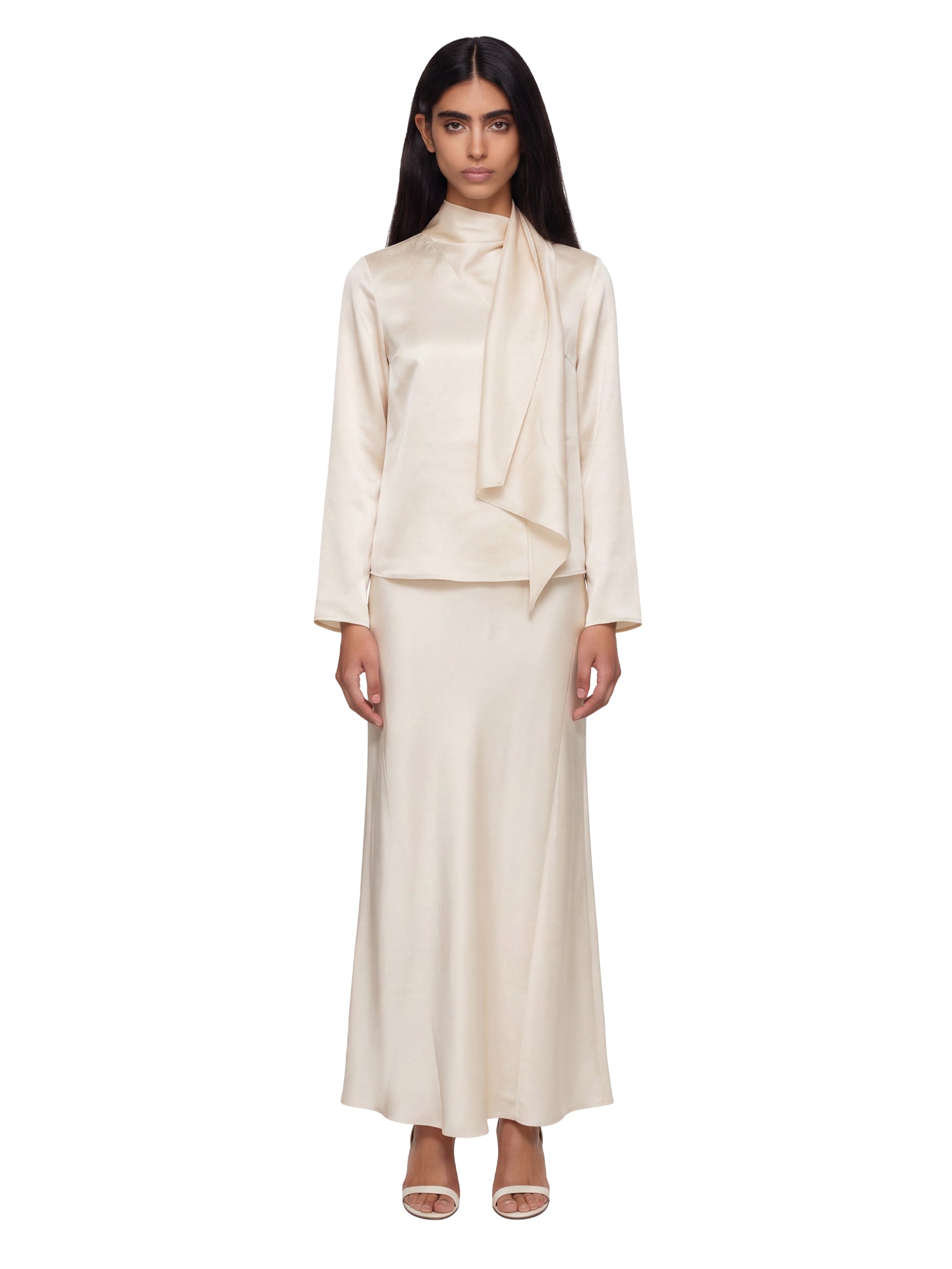 Blusa con foulard Gala in bianco 