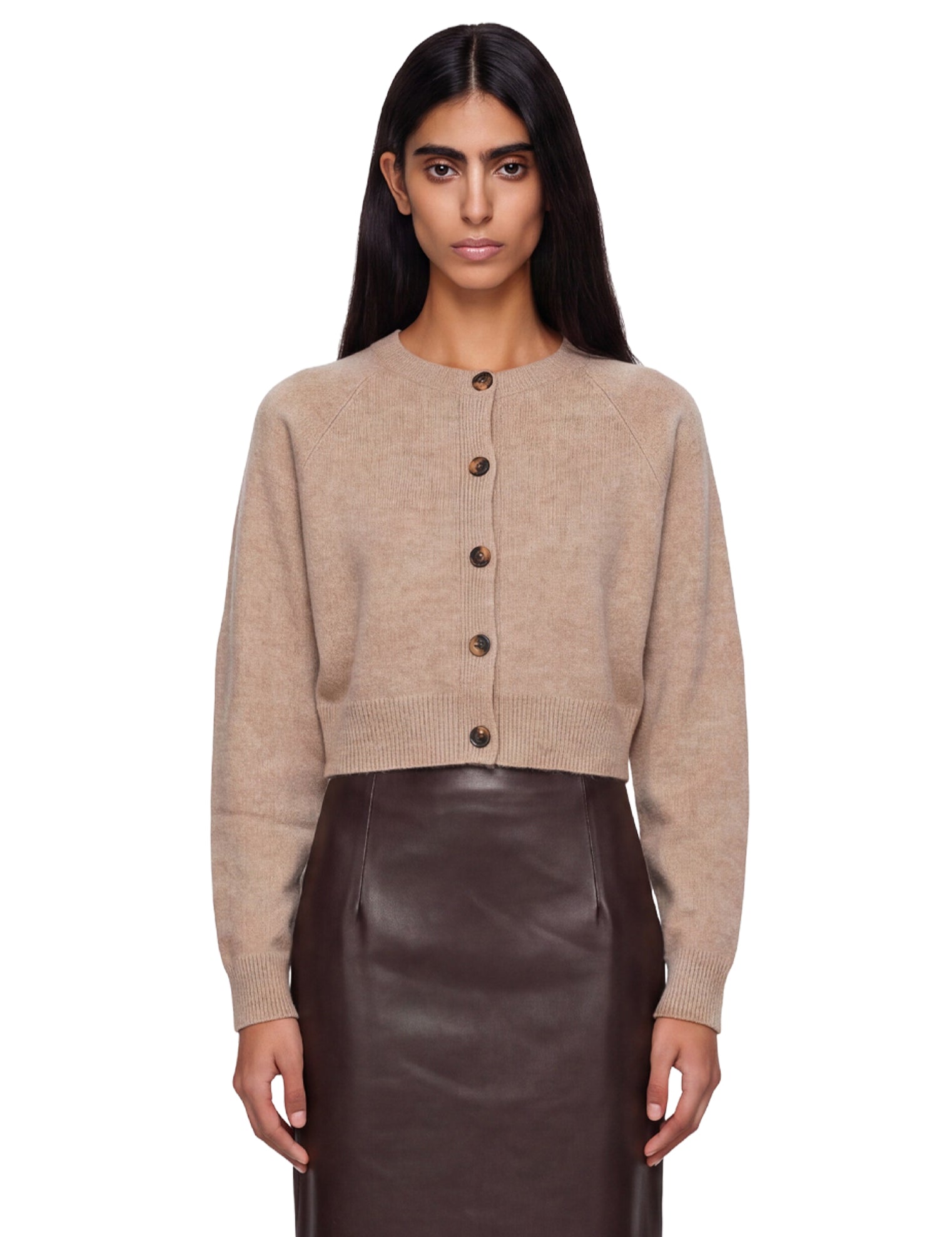 Cardigan crop Heike in beige 