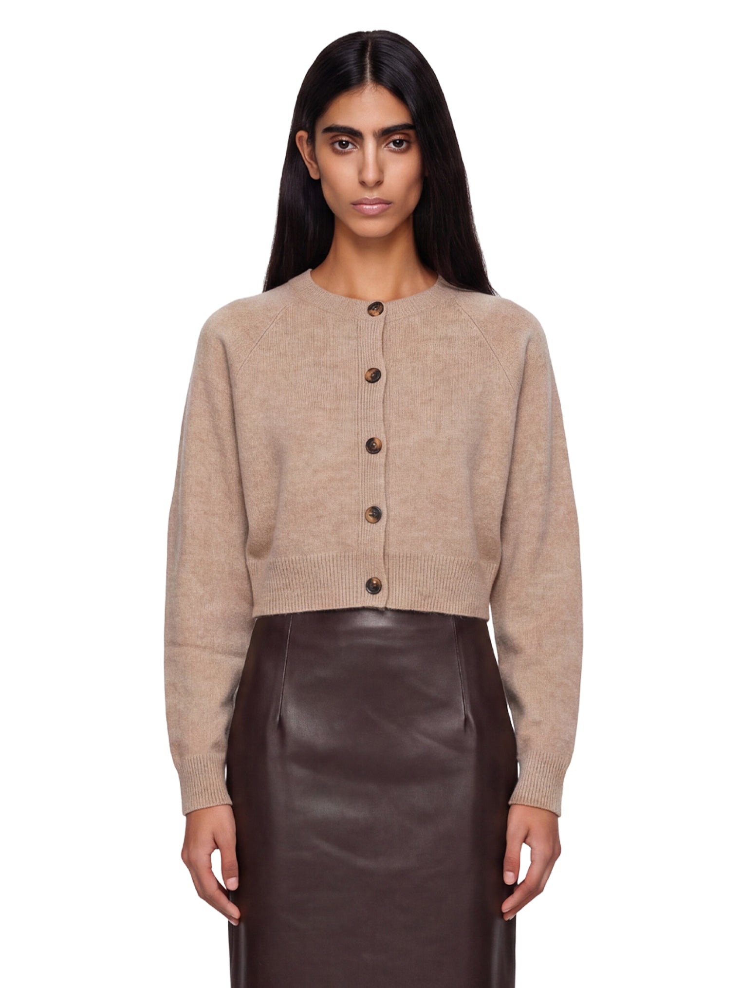 Cardigan crop Heike in beige 