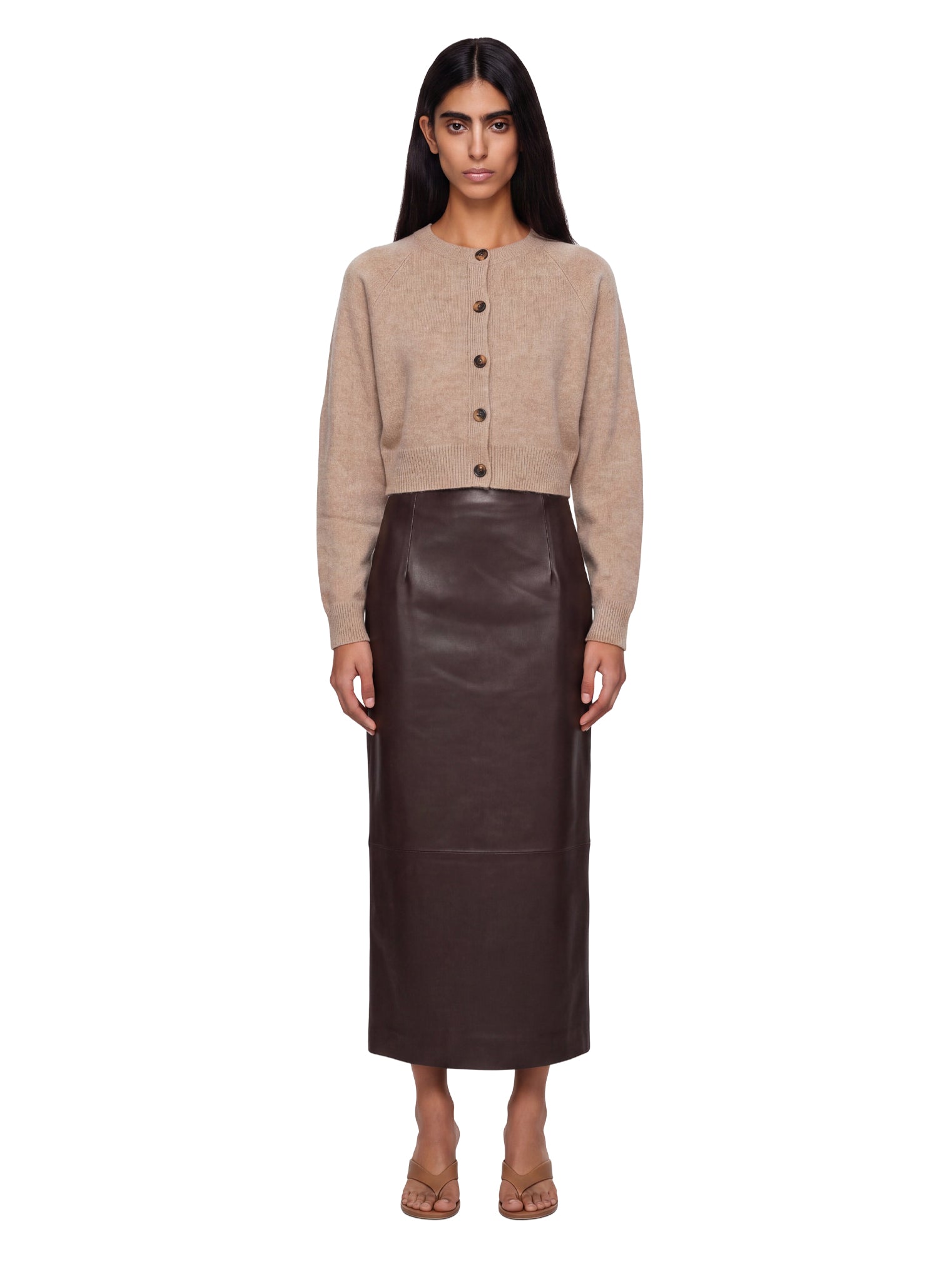 Cardigan crop Heike in beige 