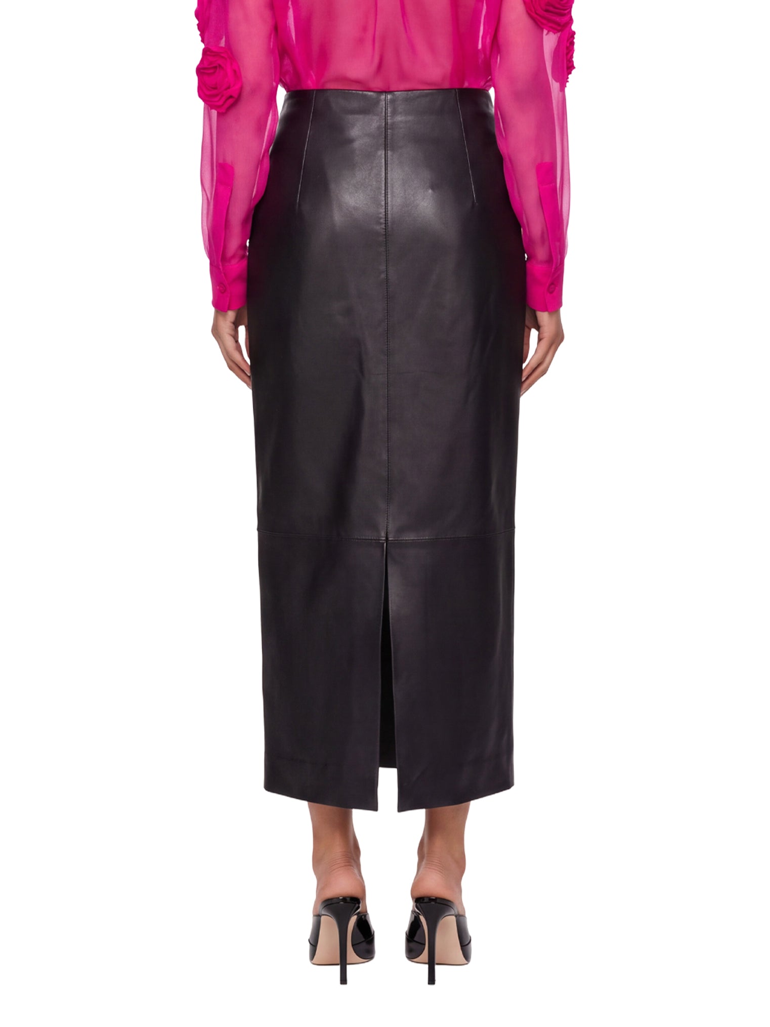 Gonna maxi in pelle Inga in nero 