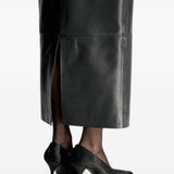 Gonna maxi in pelle Inga in nero 