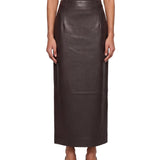 Gonna maxi in pelle Inga in marrone 