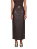 Gonna maxi in pelle Inga in marrone