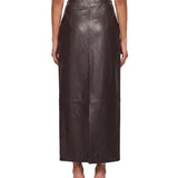Gonna maxi in pelle Inga in marrone 