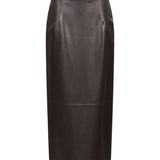 Gonna maxi in pelle Inga in marrone 