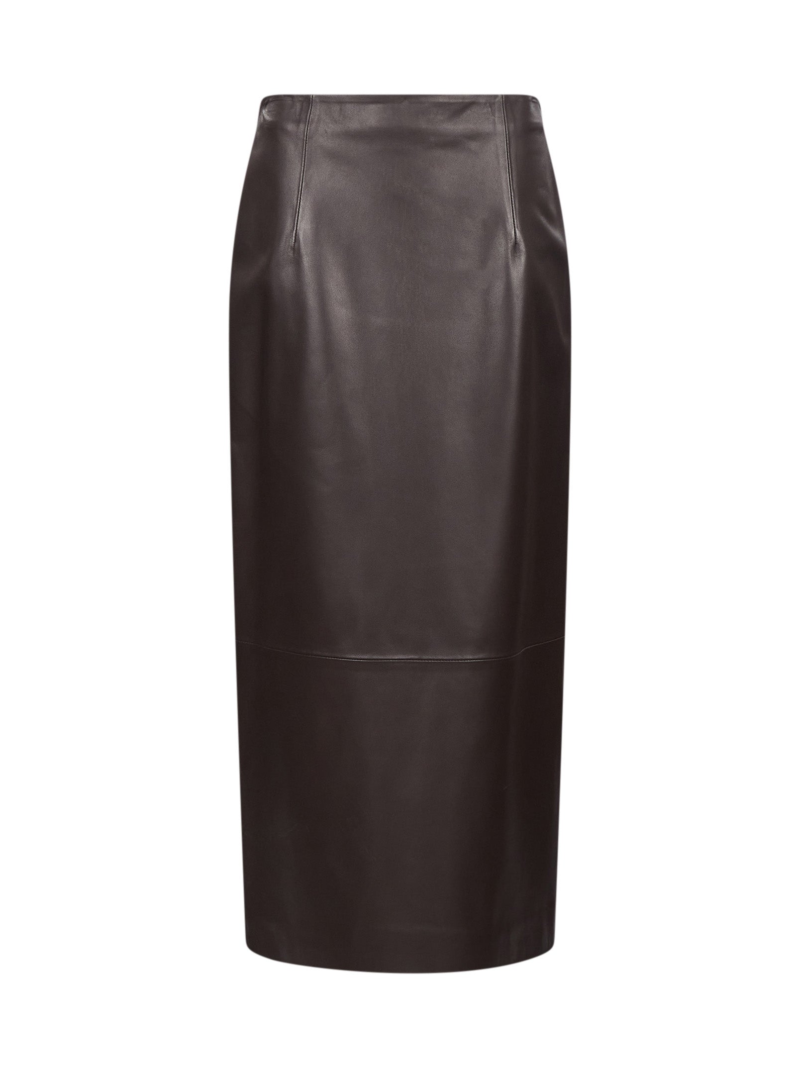 Gonna maxi in pelle Inga in marrone 