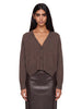 Cardigan Kaia con bordo a coste in marrone