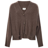 Cardigan Kaia con bordo a coste in marrone 