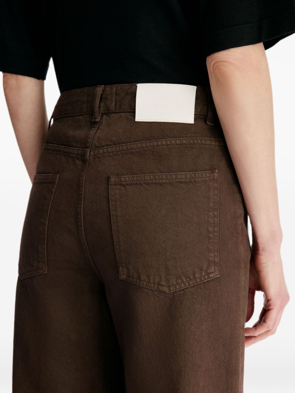 Jeans Mico a gamba ampia in marrone 