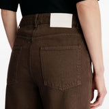 Jeans Mico a gamba ampia in marrone 