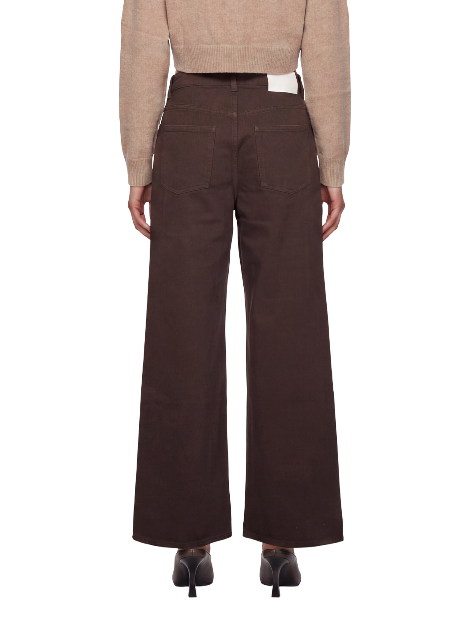 Jeans Mico a gamba ampia in marrone 