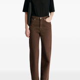 Jeans Mico a gamba ampia in marrone 