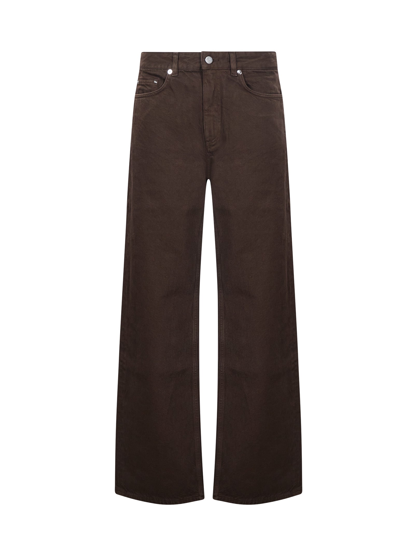 Jeans Mico a gamba ampia in marrone 