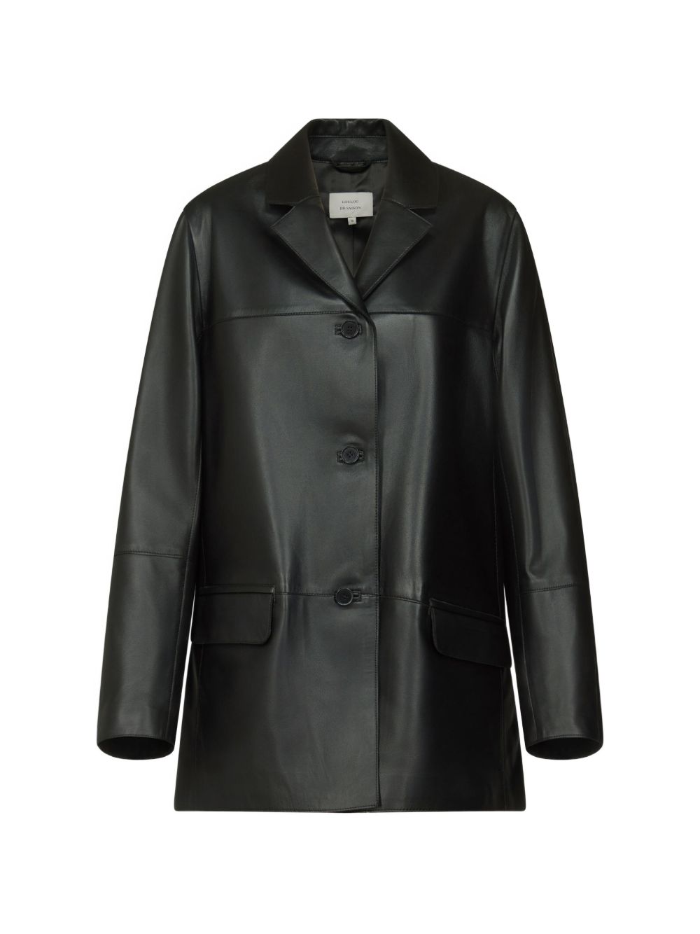 Giacca monopetto in pelle nari in nero 