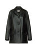 Giacca monopetto in pelle nari in nero
