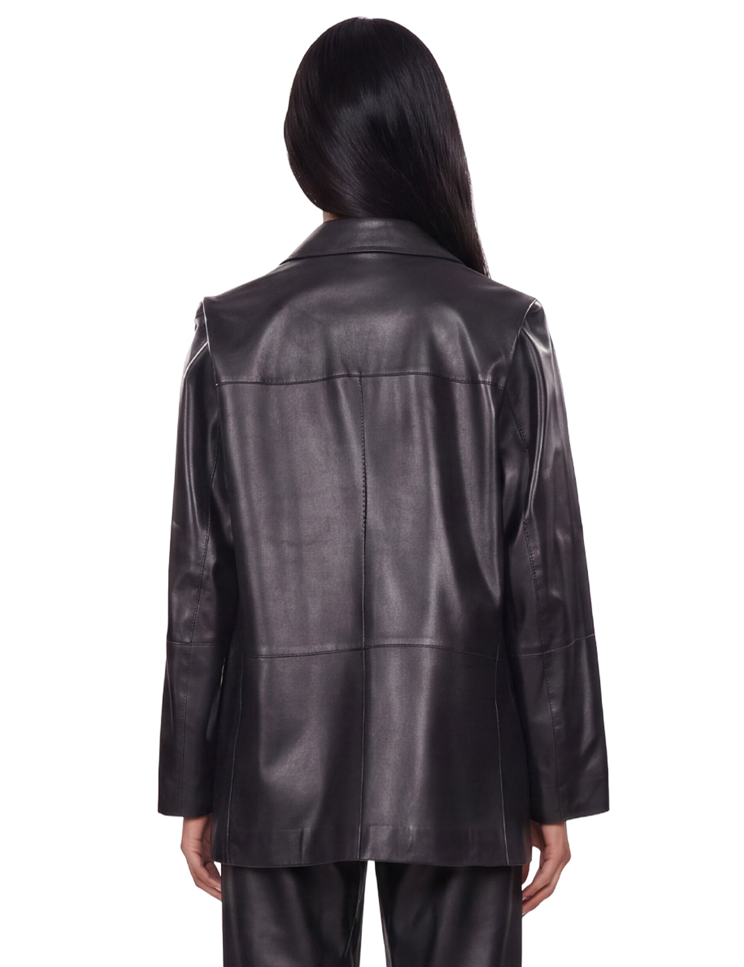 Giacca monopetto in pelle Nari in nero 